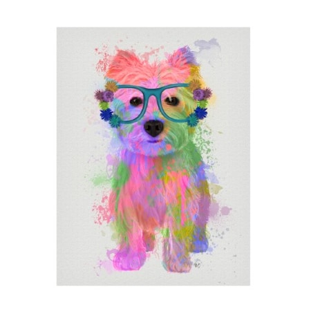 Fab Funky 'West Highland Terrier Rainbow Splash' Canvas Art,18x24